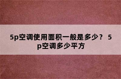 5p空调使用面积一般是多少？ 5p空调多少平方